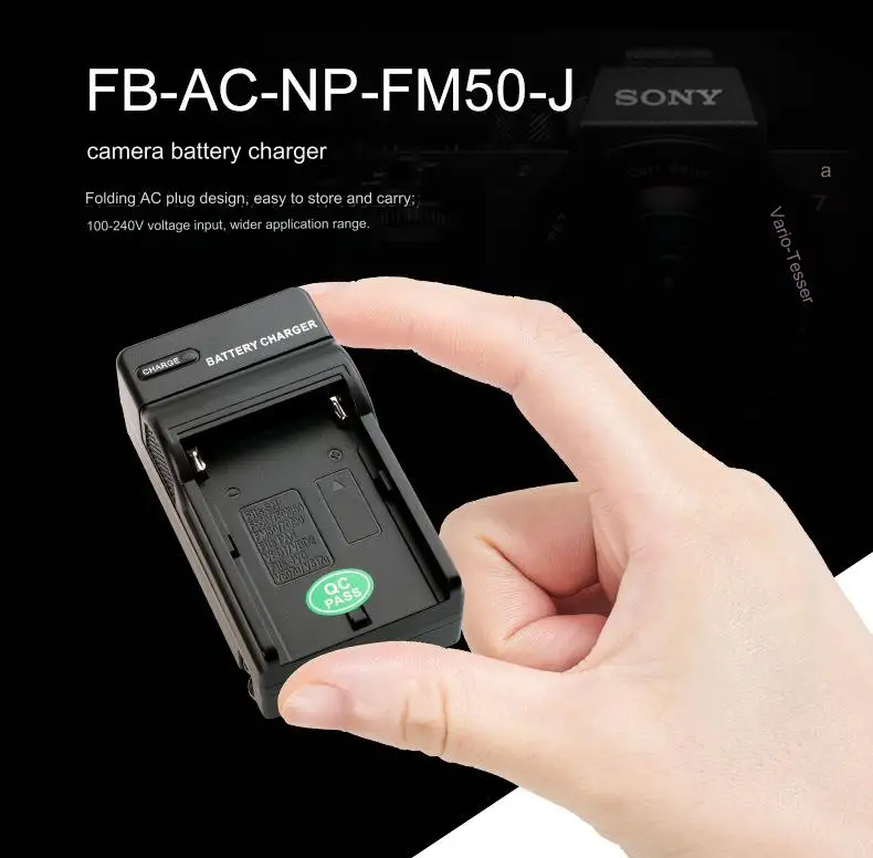FOSOTO FB FM50 High Quality ABS Battery F series monitor display Camera charger AC single slot charger with for Battery 750 550