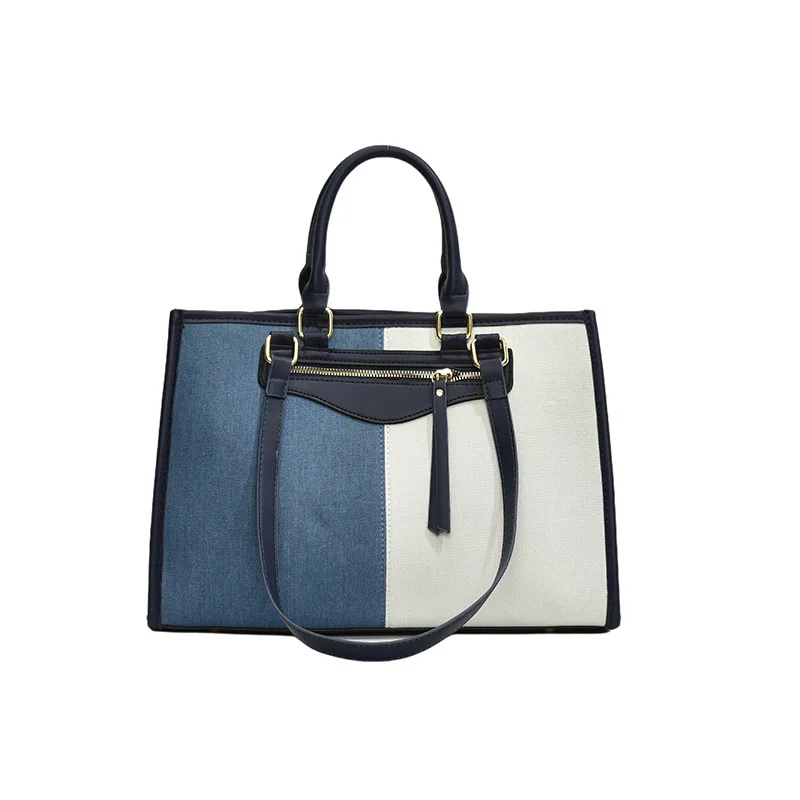 sac a main Denim Tote Handbag For Women Top Handle Denim Patchwork Purses and Handbags Satchel Tote Shoulder Bag With Pocket