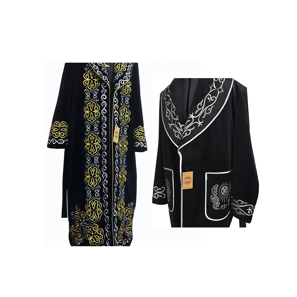 
Velvet Fabric Material Loose Coat Warming Winter Clothing with Belt 