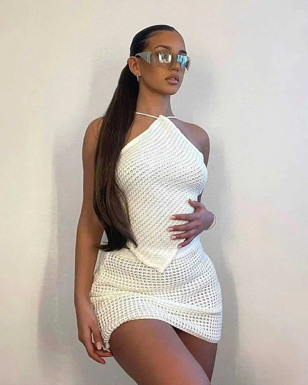 2022 Casual Ladies Dresses 2 Piece Skirt Sets Outfits Plus Size Jersey Dress Bikini Crop Tops Sexy Two Piece Skirt Sets Outfits