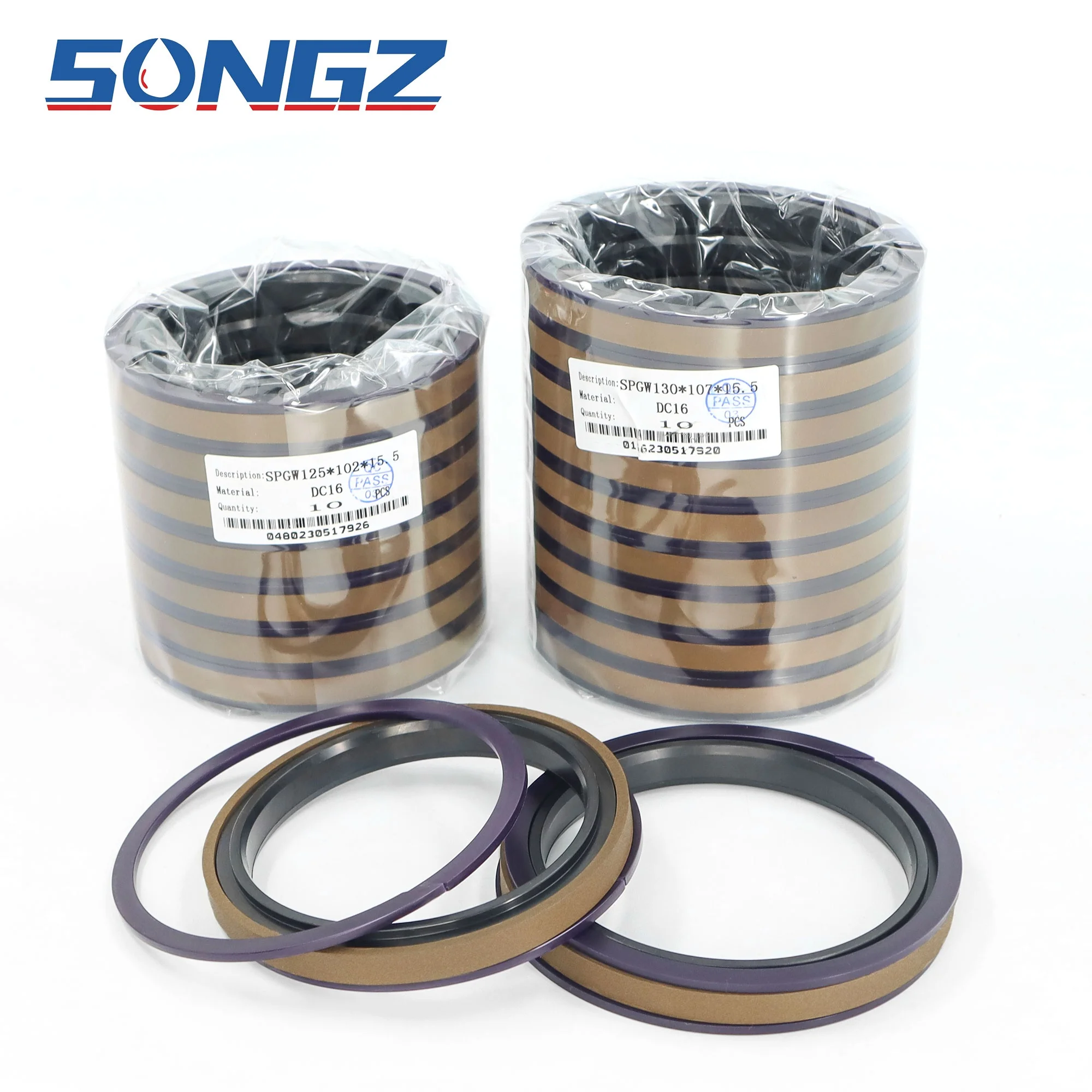 Excavator oil seal piston seal SPGW PTFE+NBR material sealing ring 130*107*15.5