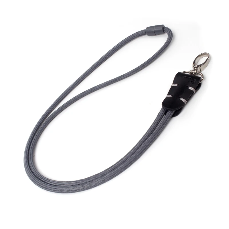 Wholesale Round Rope Lanyards Nylon Durable Leather Round Lanyard With High Quality