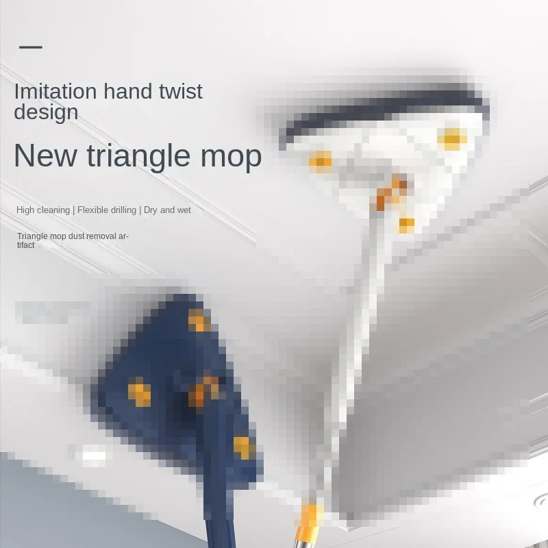 Dual-Use Wet and Dry Household Lazy Rotating Mop Factory Direct Hand-Twist Triangle Wringing Single Mophead