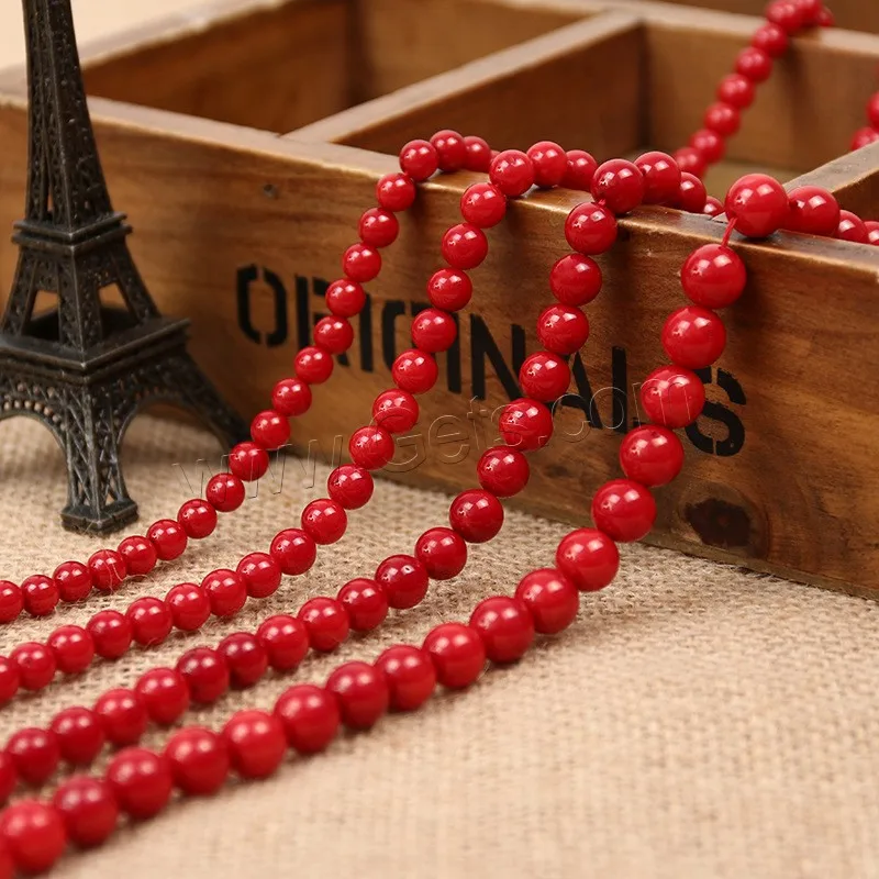 DIY jewelry making bulk Natural Stone Coral Beads Round polished red Size 2 3 4 6 8 9 10 11 12 13mm Approx 38cm 1493058