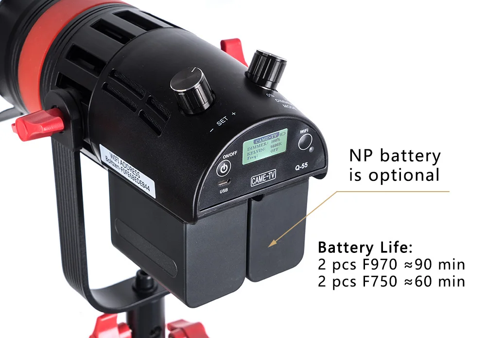 CAME-TV Travel Kits Boltzen 55w MK II High Output  Batteries Operated Fresnel Focusable LED video light Bi-Color With Bag