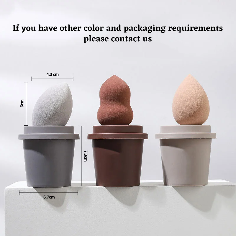 2024 New YD Beauty Egg Cosmetic Blender Customize Make Up Sponge Private Label Latex Free Coffee Cup Makeup Sponge
