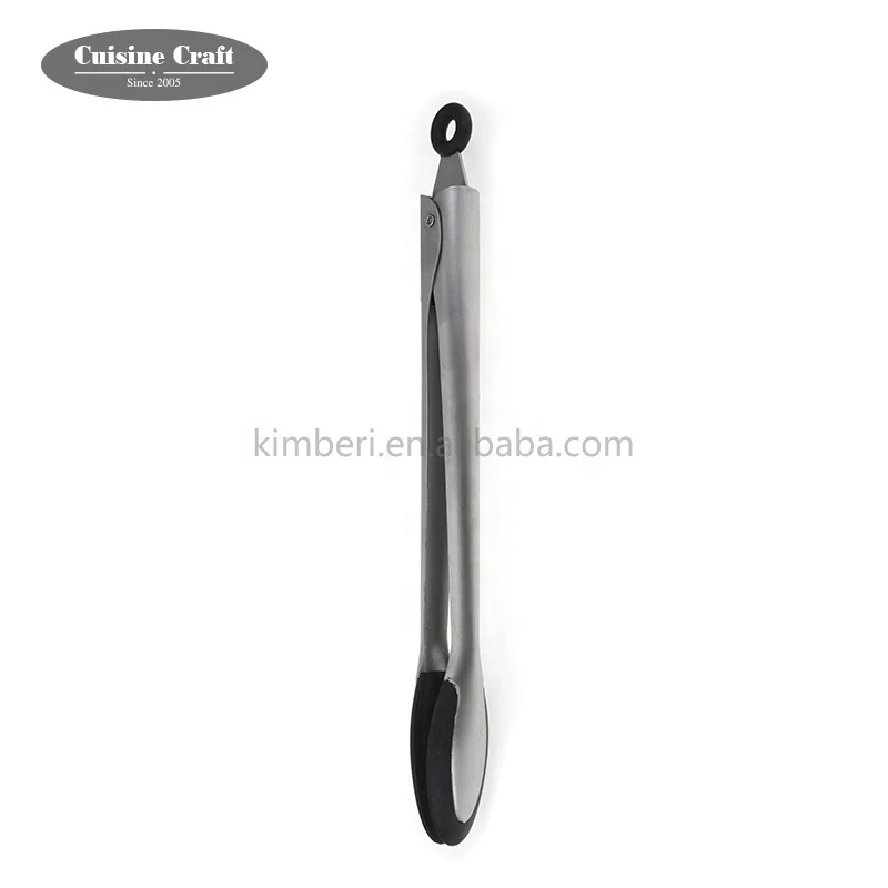 Good quality mini mylon silicone stainless steel kitchen fish food tongs