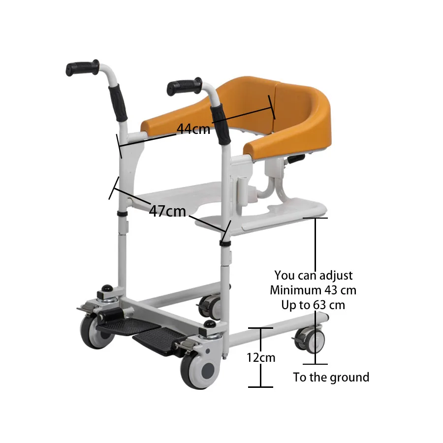 Hot Sale Wheelchair With Toilet Transfer Commode Hospital Nursing Elderly And Disabled Adjustable Bath Chair