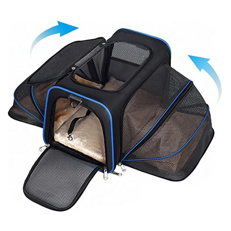 
One-shoulder Cat and Dog Bag Pet Double Expansion Bag Travel Portable Breathable Messenger Cat Carrier 
