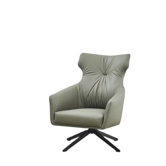 Nordic lounge Armchair Leather Art Discussion living room sofa chair Designer leather Leisure Chair