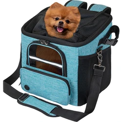 Folding dog bike basket pet dog basket bike handlebars basket ventilated bike backpack