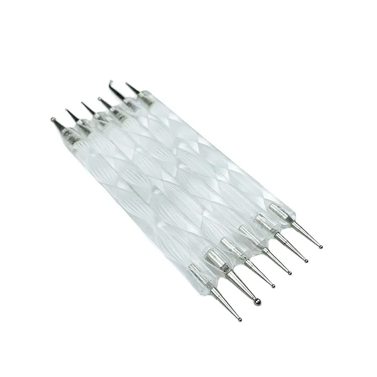 6 Pc Uv Gel Painting Diy Design Dot Nail Art Kit Nail Art Tip Dot Paint Manicure Kit Double ended Dotting Pen