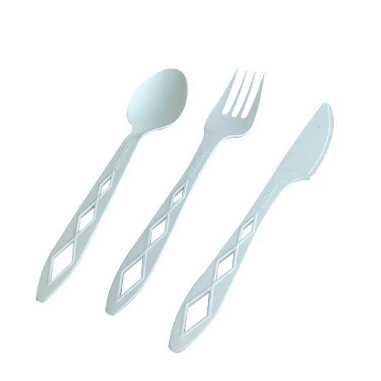 7 inch compostable cutlery spoon fork knife CPLA disposable cutlery