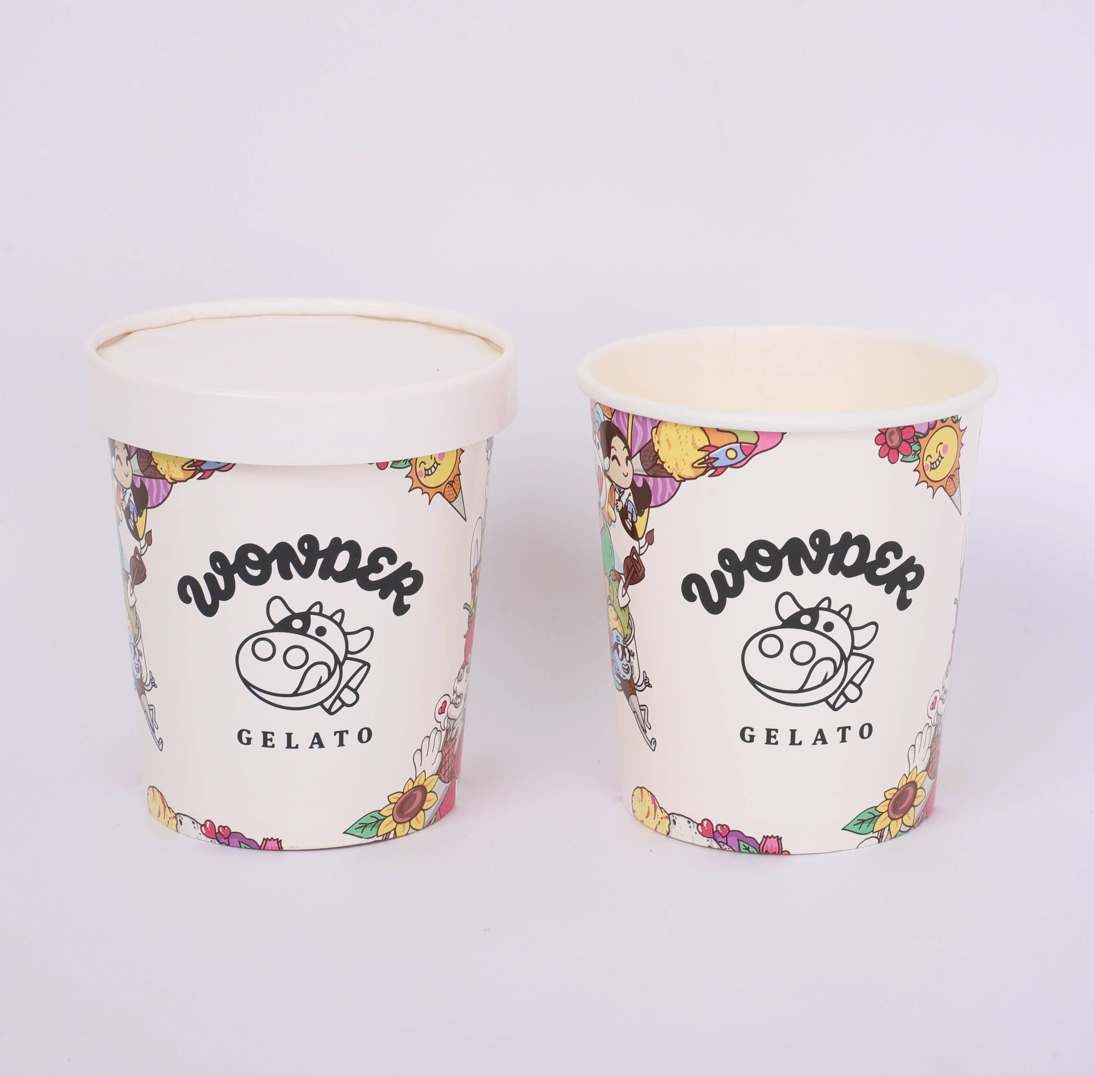 Hot Sale Ice Cream Cup Custom Printed Ice Cream Containers Taza De Papel Para Helado Ice Cream Package Cup Milk Disposable