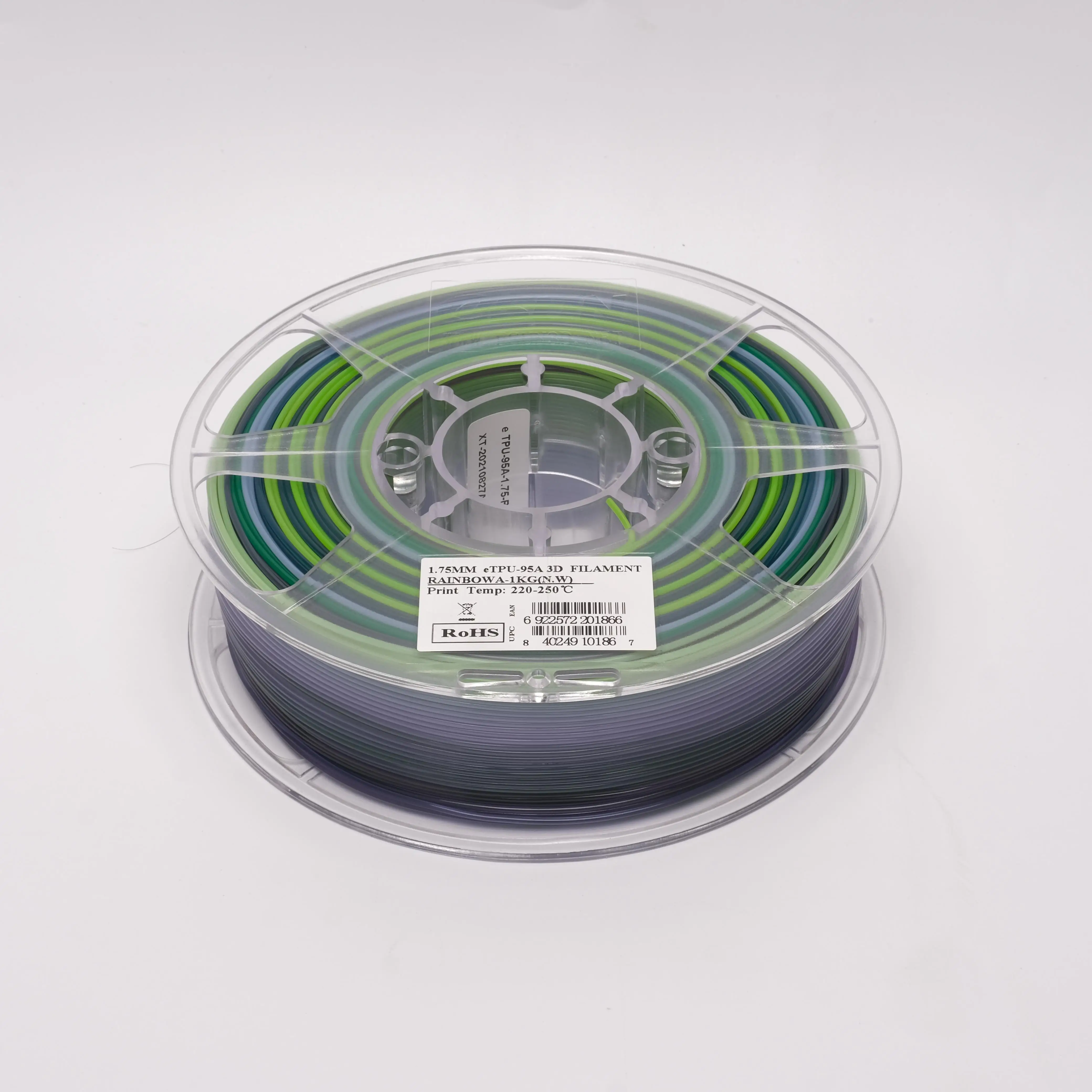 NEW Color TPU-95A Rainbow TPU filament for 3D printer filament 1.75mm 1kg