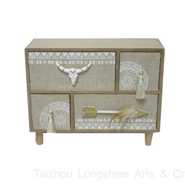 Multifunctional Wood Organizer  Mini wood Desk Storage  with Drawers