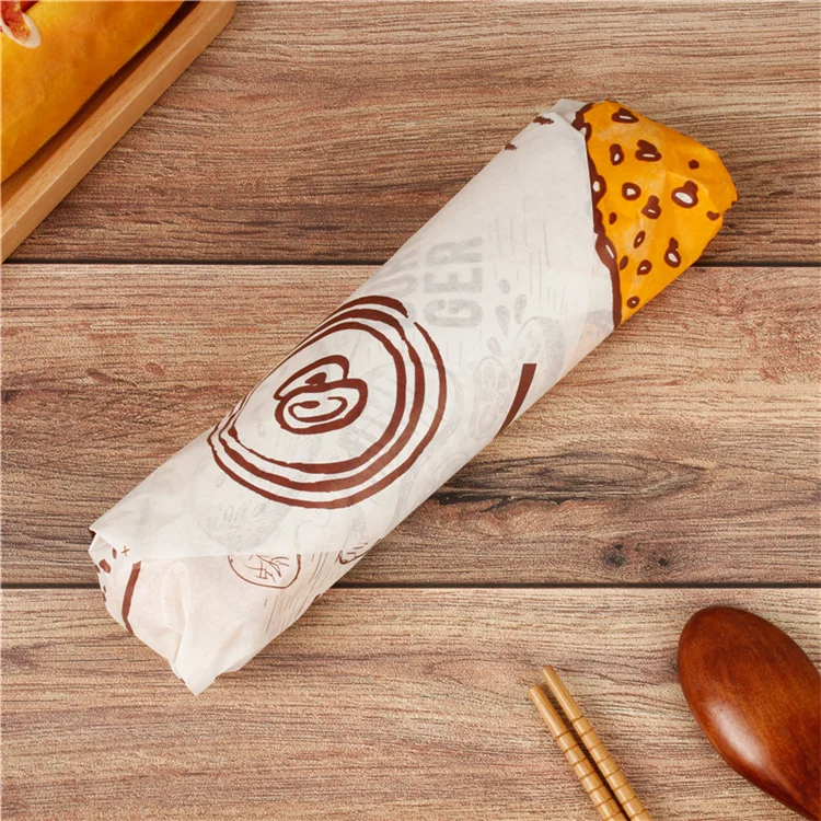 
Wholesale Factory hotsell coated paper hamburger wrapping paper for food packing 