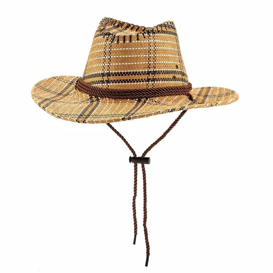 Wide Brim Light Cotton Gray Fedora Rope Hats Western Cowboy Hats Sale