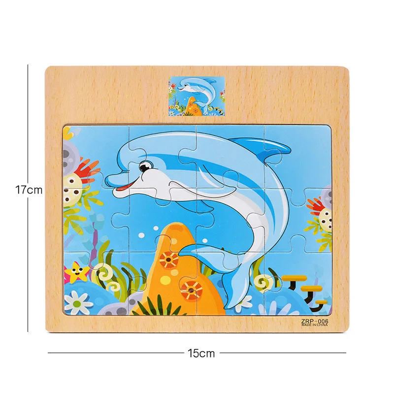 Hot Sale Kids Wooden Cartoon Vehicle Animals Learning Educational Toys Preschool Educational Early Learning Intelligence Toy