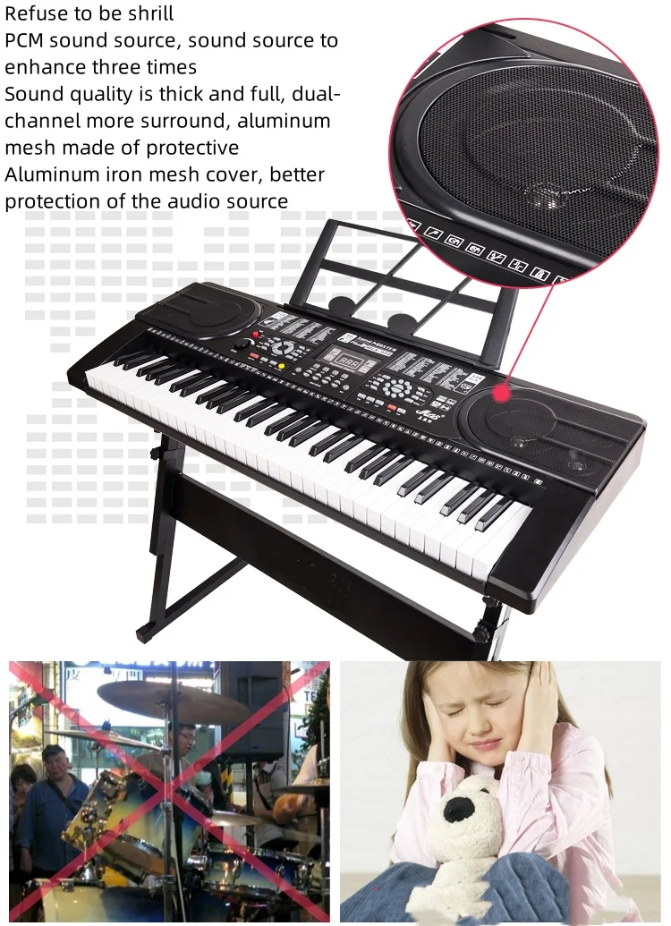 Factory direct sale adult children teaching 61 keys piano keyboard electronic piano
