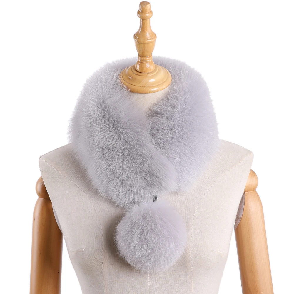 Женский зимний теплый шарф из натурального Лисьего меха шарфы из натурального меха кролика рекс шейный теплый шарф снуд кольцо шарф для девушек милые шарфы