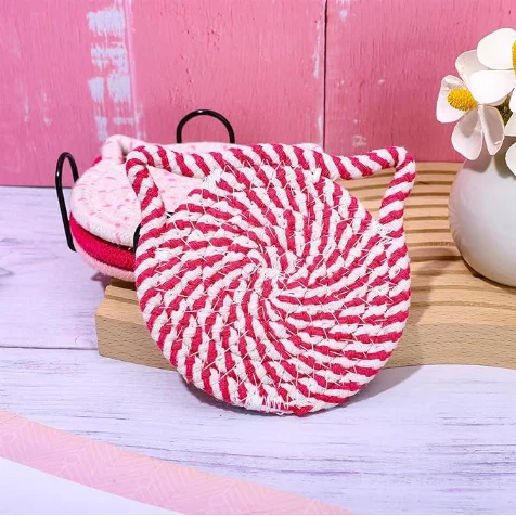 Custom color handmade Coasters for Drink cotton coaster Handmade Knitted Coaster Cup Mats
