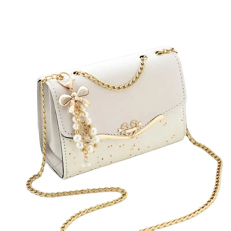 Net red woman bag 2022 single shoulder crossbody bag fashion small fragrance bright leather chain small square bag