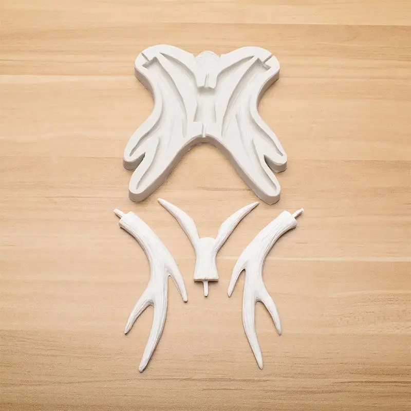 Exquisite christmas antlers sika deer liquid silicone fondant cake mold soft not deformed baking tools