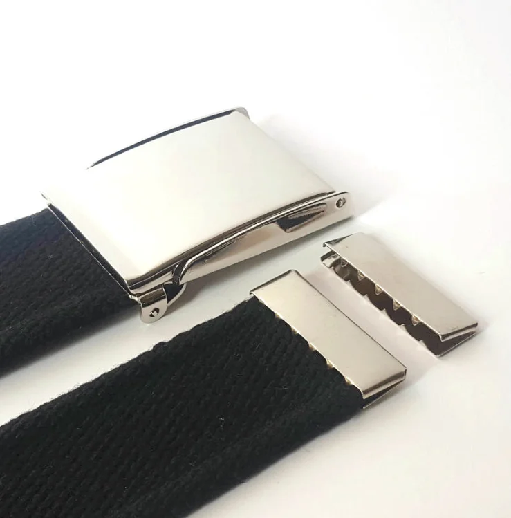 
Top quality professional silver color 35mm iron military buckle with tip for canvas webbing belt buckle 