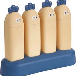 Plastic Strawbwer Circular Standing Pop Frozen Pack Filling Baby Cube Lolly Moulds Moulding Popsicle Tray Molds For Ice Cream