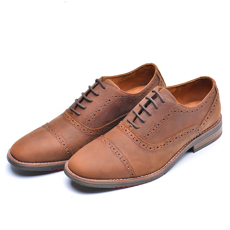 
Wholesale customized US size 12 13 Black brown color oxford mens office shoes in 100% full genuine leather 