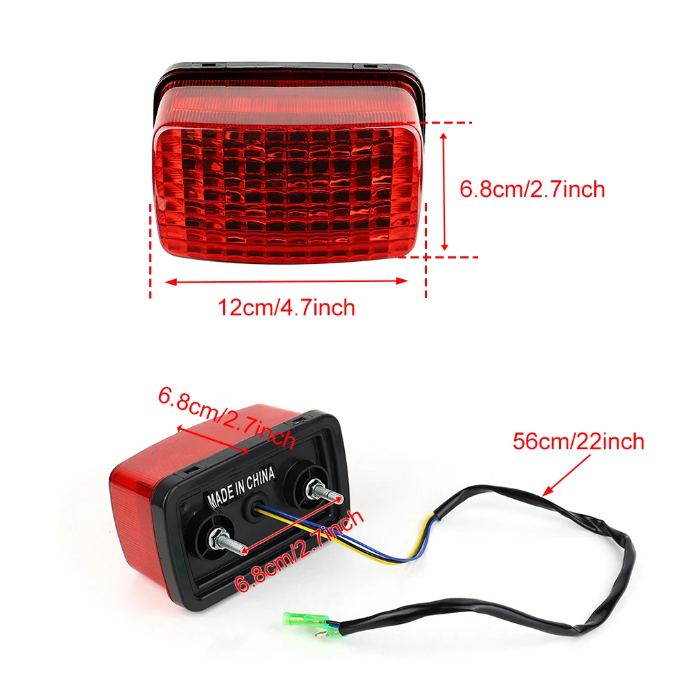 For Yamaha Grizzly Viking Bruin Wolverine Rhino 350 660 400 450 UTV ATV Rear Taillight LED Brake Light