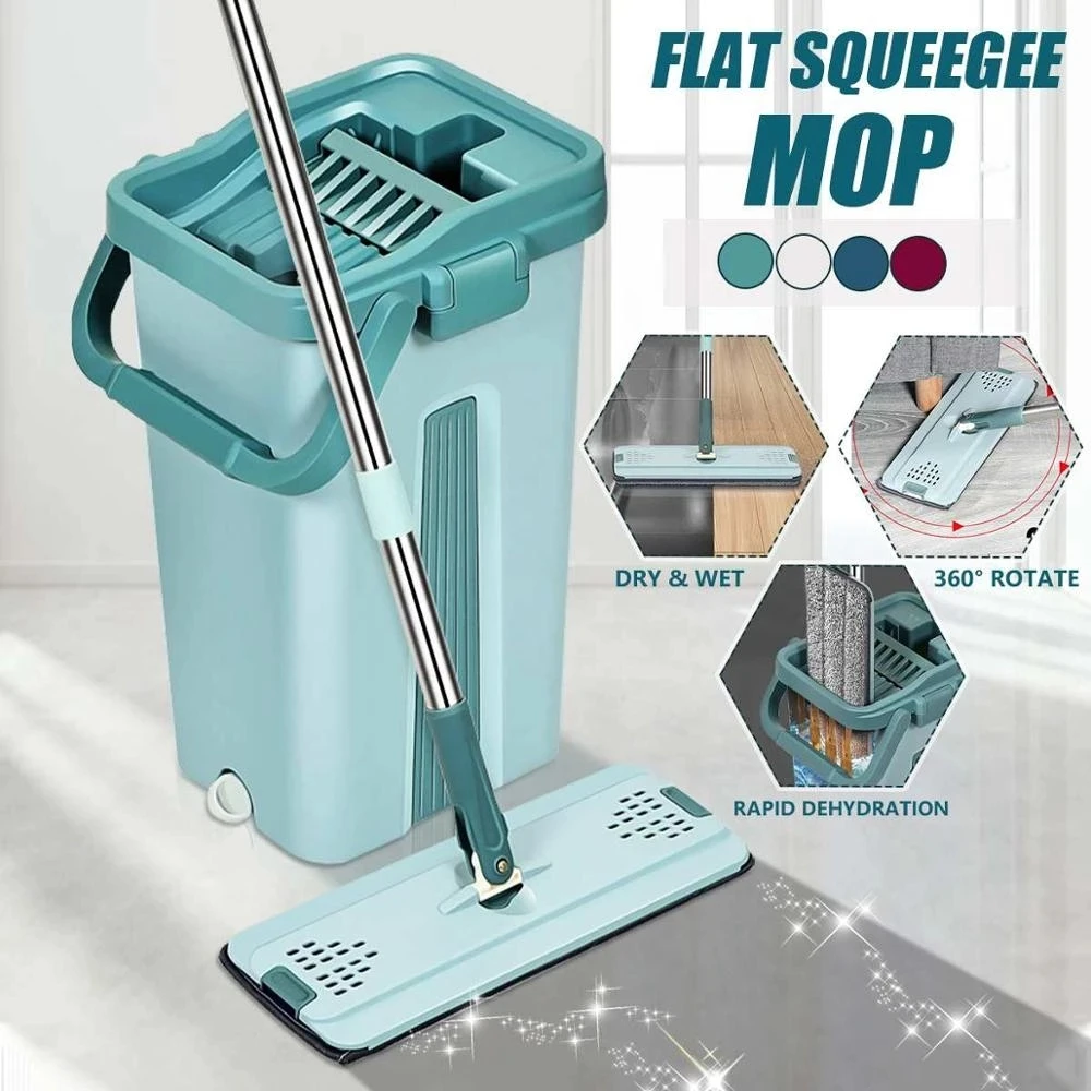 Hot sale factory direct price mop set mop and bucket set flat mop bucket for floor cleaning