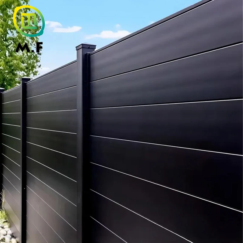 Wholesale garden black horizontal aluminum privacy fence aluminum picket gates and fences
