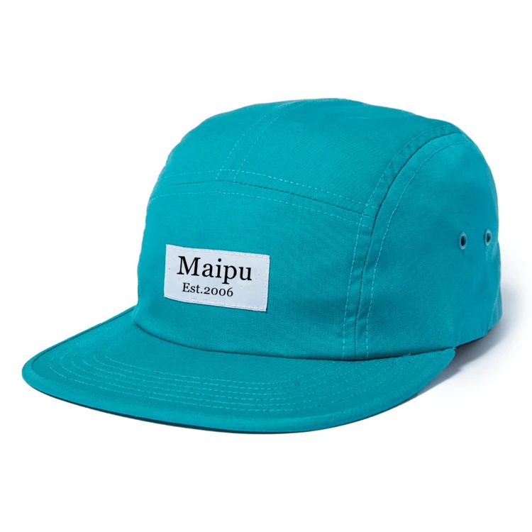 Custom Water proof Logo Nylon Caps 5 panel Nylon Camp Hats