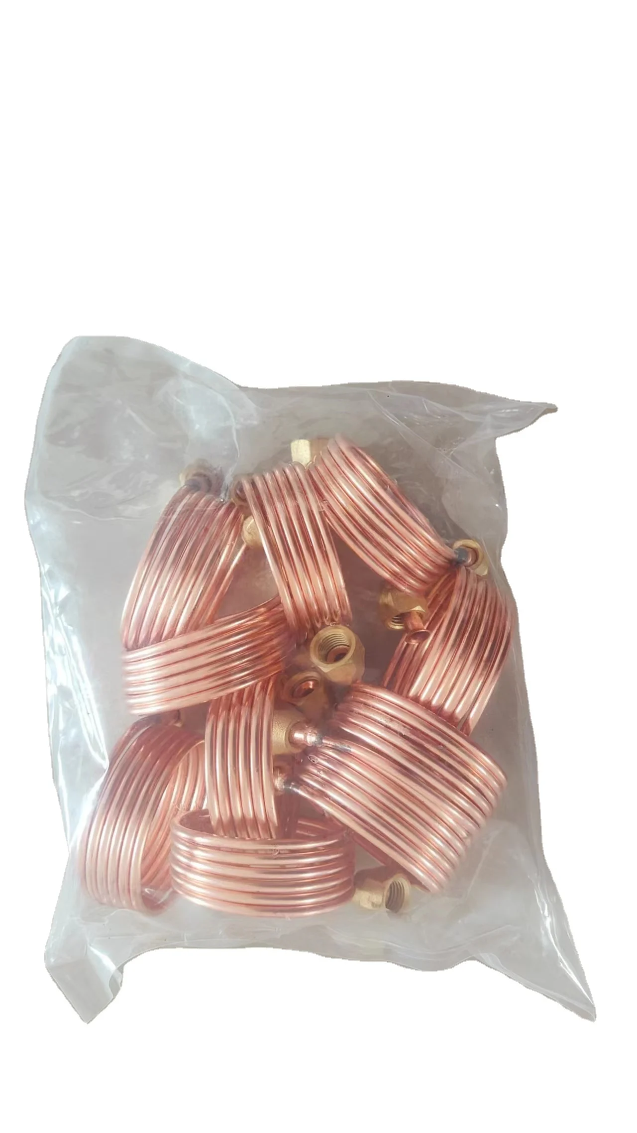 Copper Capillary Tube with Bass Nuts Connecting Coil Pipe Refrigeration Soft Flexible Copper Capillary Tube