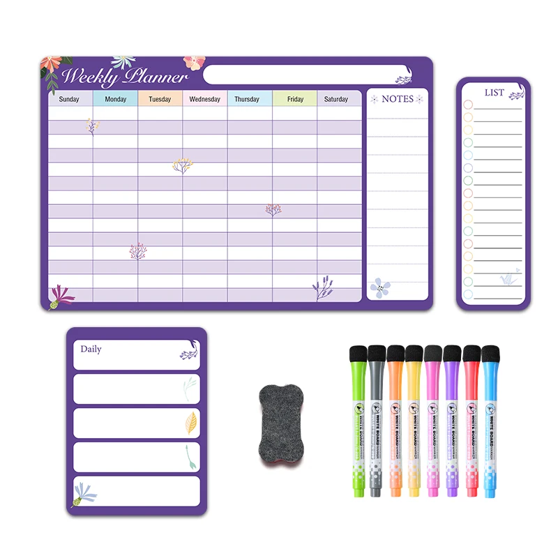 High quality repeatable factory wholesale magnetic dry erase whiteboard calendar