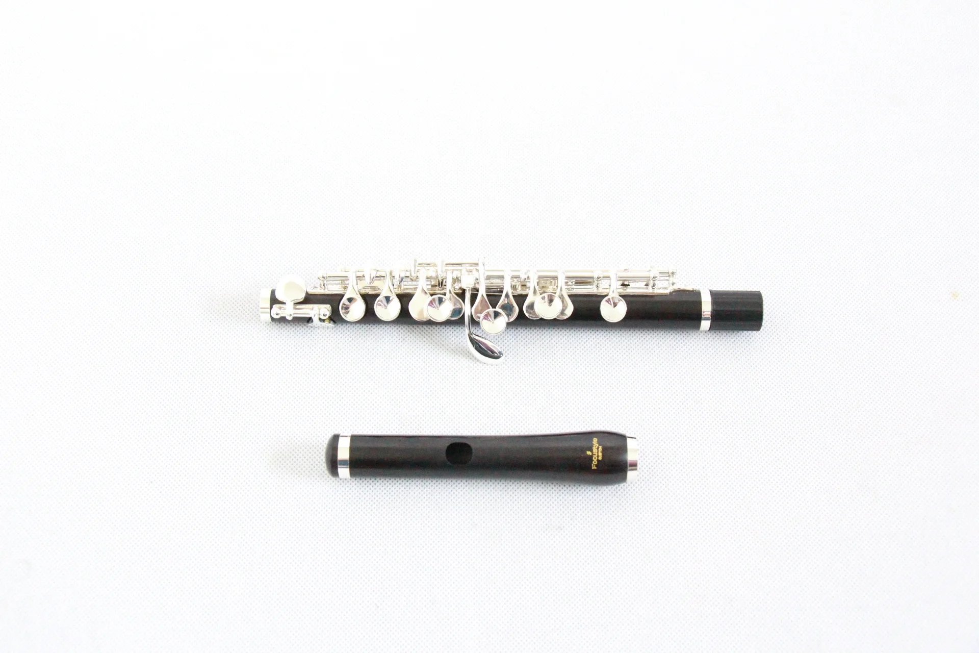High grade factory price handmade woodwind instruments ebony body with silver plated piccolo