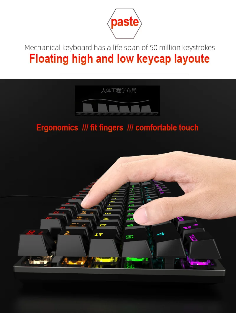 High Quality Popular Our Own Manufacturer In Stock Wired Game Keyboard Black Gaming Keyboard