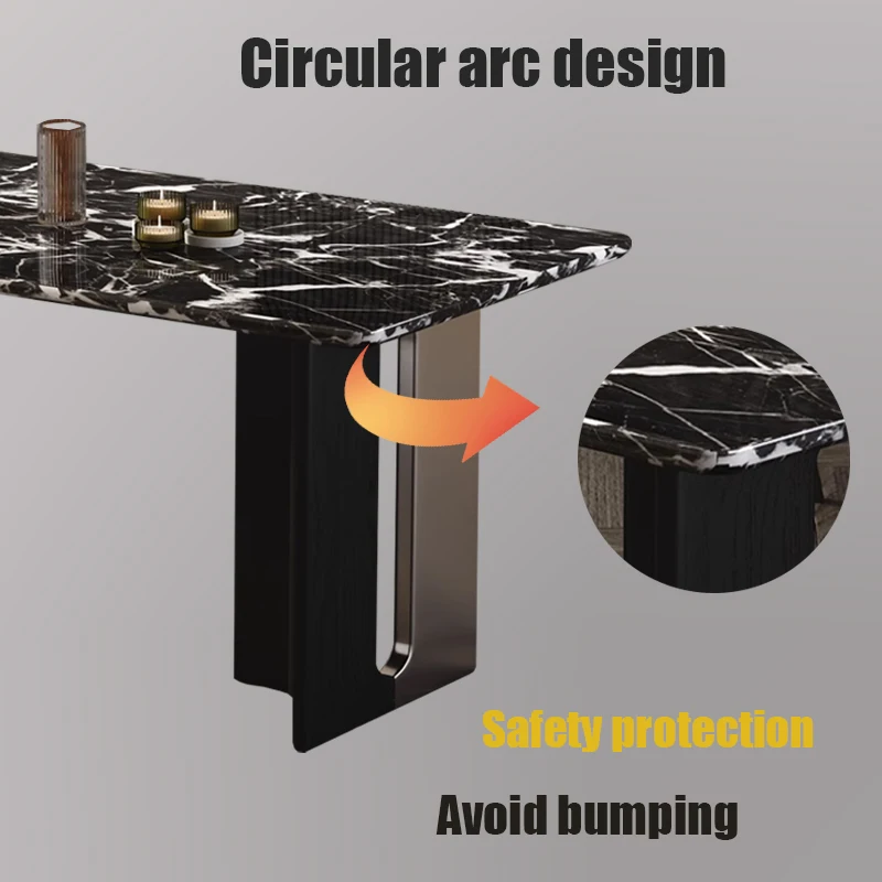 SUKU Italian light luxury stone table Rectangular table modern universal style minimalist marble table