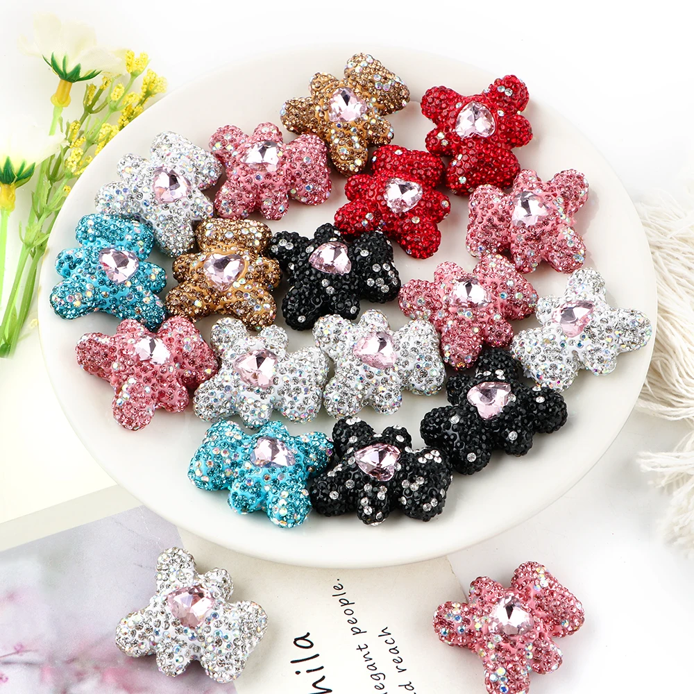 Fashion White Rhinestone Beads White Clay Beads Polymer Crystal Beads Clay For pen bag DIY jewelry phone chain accessories