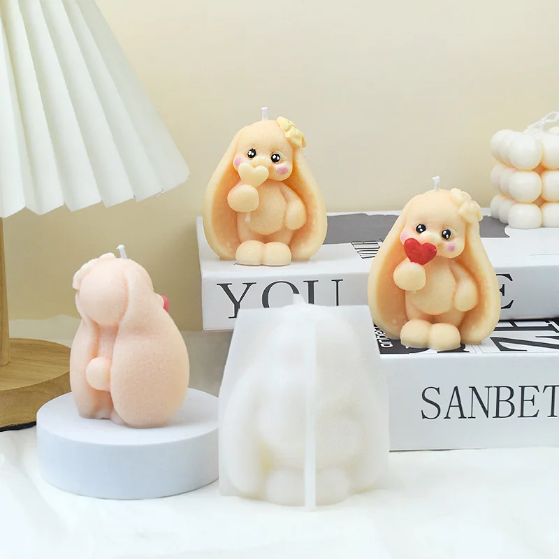 Early Riser 3D rabbit aromatherapy candle mold Korean ins ornaments cake baking silicone mold cross-border new products