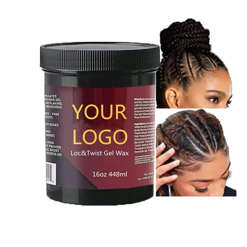 Private Label Non Greasy Loc N Twist Gel Edge Control Styling Firming Hold Nourishing Styling Hair Braid Gel