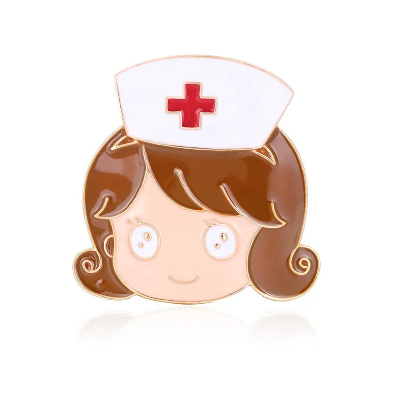 Fan Shu Nursing Enamel Pins lectrocardiogram Heartbeat Stethoscope Medical Brooch Pin