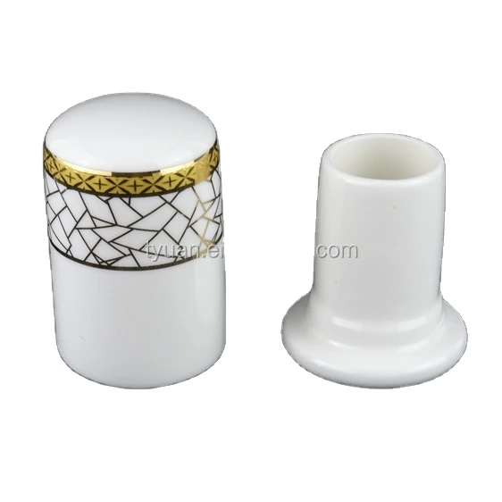 novelty toothpick holders with gold geometric printing
