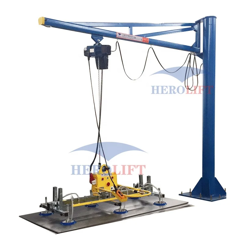1000KG Jib Crane Hoist Pneumatic Electric Lifting Equipment Sheet Metal Vacuum Lifters for Sale