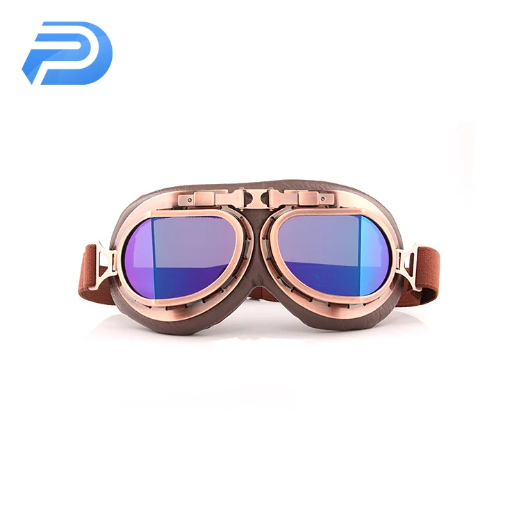 
New design vintage helmet leather goggles pilot retro type steampunk motorbike ATV cycling racing sport glasses 
