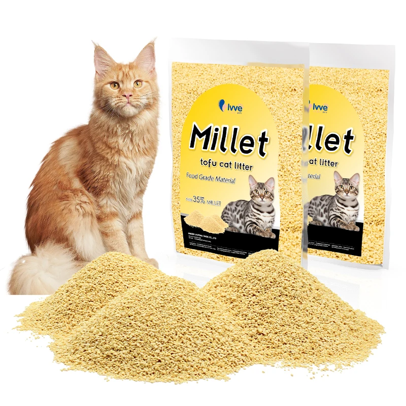 Sustainable Eco-Friendly Cat Waste Litter Flushable Tofu Sand with Dust-Free Millet Starch Corn Starch Pea Fiber for Cats