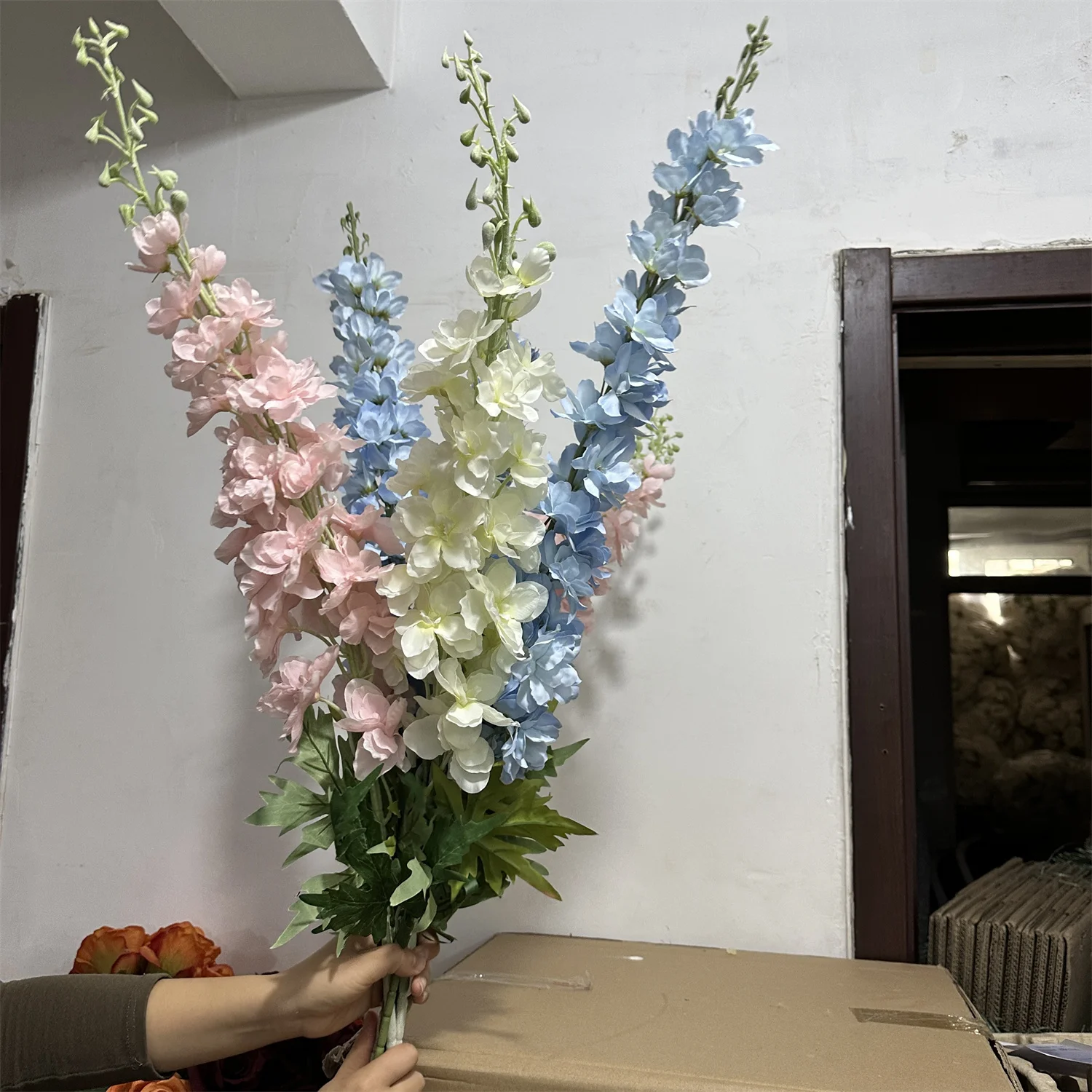 IFG Wholesale Artificial Big Delphinium Flower Arrangement for Wedding Arch Garland Decor