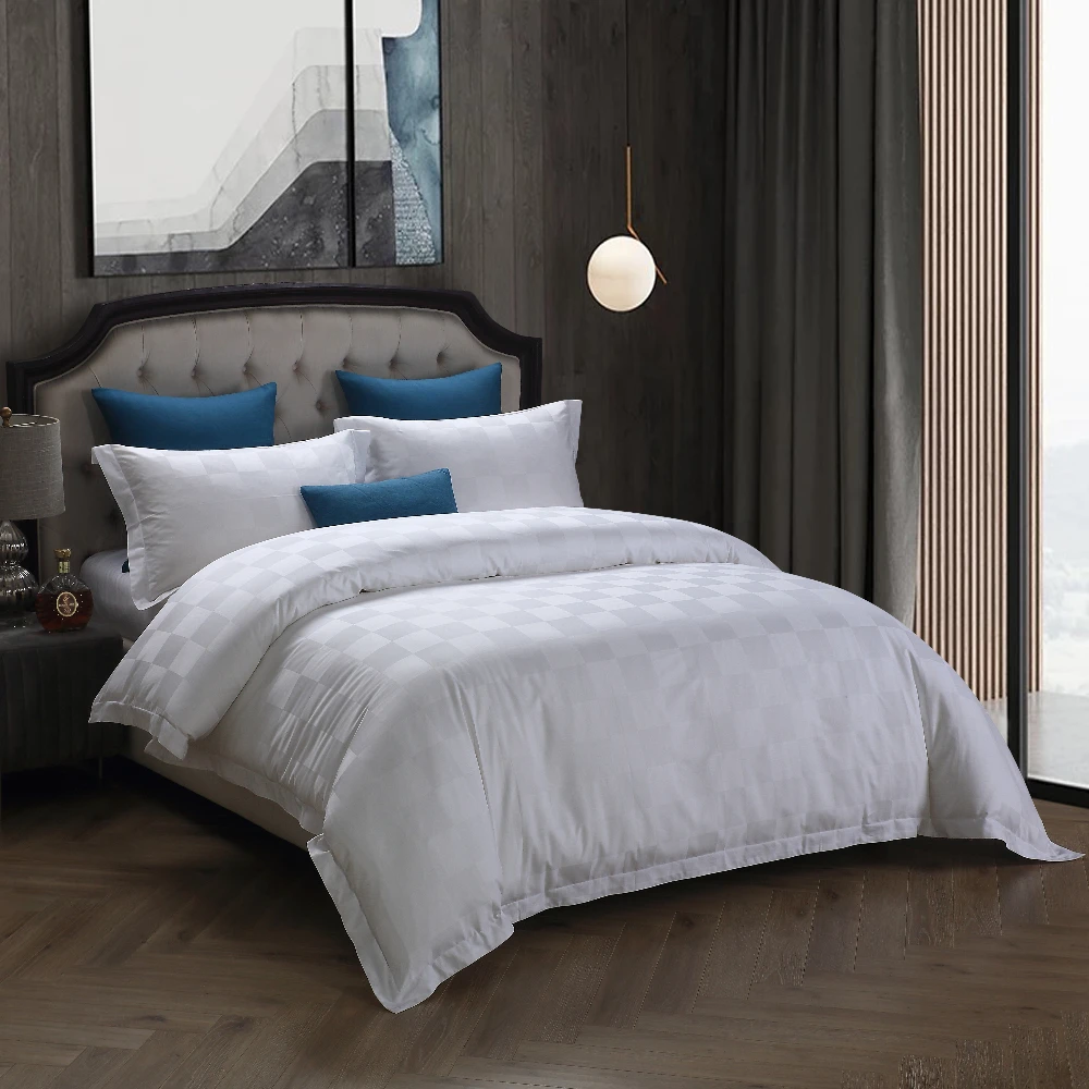 Jacquard European 5-star hotel bedroom natural fabric bedding set 100% cotton duvet cover set bedding